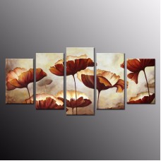 Modern Canvas Prints Flower Oil Paintings Canvas Wall Art for Living Room 5pcs   253285861284